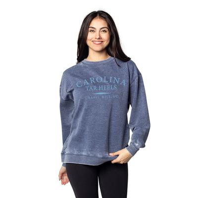 Men's Champion Navy North Carolina Tar Heels Alumni Logo Stack Pullover Hoodie