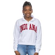  Indiana Zoozatz Women's Sport Crop 1/4 Zip Crew