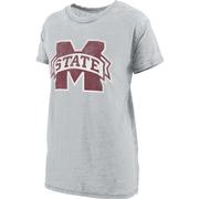  Mississippi State Pressbox Distressed Logo Vintage Wash Bf Tee