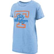  Tennessee Pressbox Lady Vols Distressed Logo Vintage Wash Bf Tee