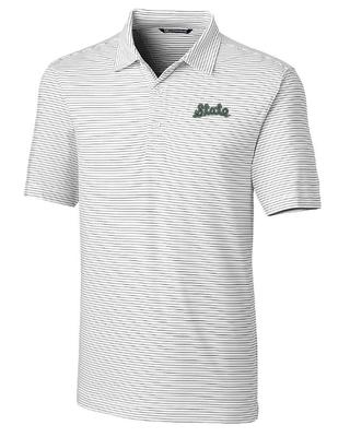 Michigan State Cutter & Buck Vault Forge Pencil Stripe Polo