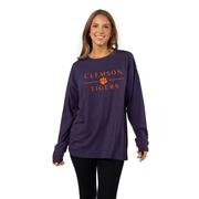  Clemson Minimal Logo Bar Forever Long Sleeve Tee