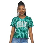  Michigan State Zoozatz Cloud Wash Arch Crop Tee