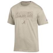  Alabama Champion Women's Tonal Straight Stack Over Logo Tee