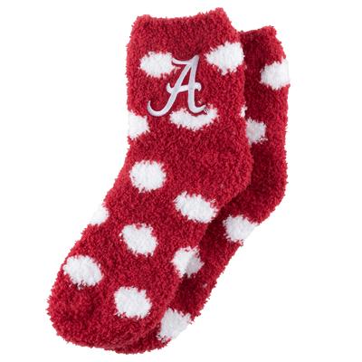 Alabama YOUTH Polka Dot Fuzzy Socks