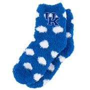  Kentucky Youth Polka Dot Fuzzy Socks