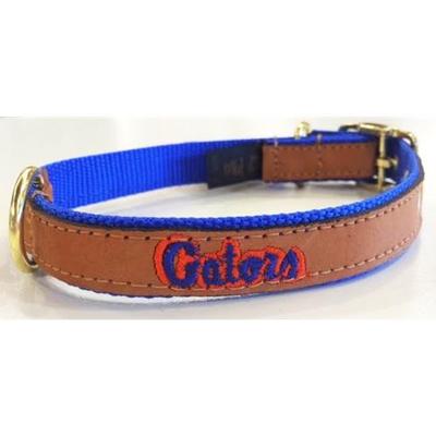 Florida Zep-Pro Leather Embroidered Dog Collar