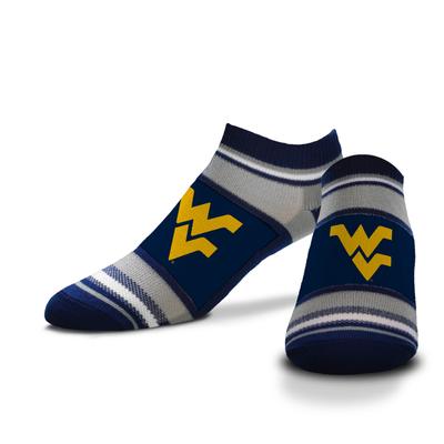 West Virginia Stripe No Show Sock