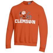  Clemson Champion Helmet Over Wordmark Crew