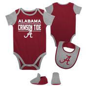  Alabama Infant Home Field Creeper, Bib, Bootie Set