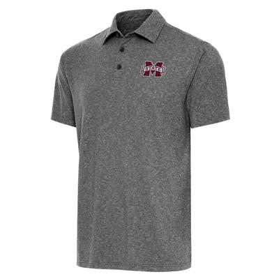 Mississippi State Antigua Par 3 Polo BLACK_HTHR