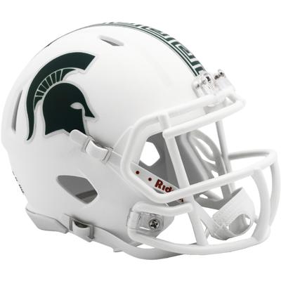 Michigan State Ridell White Mini Replica Helmet