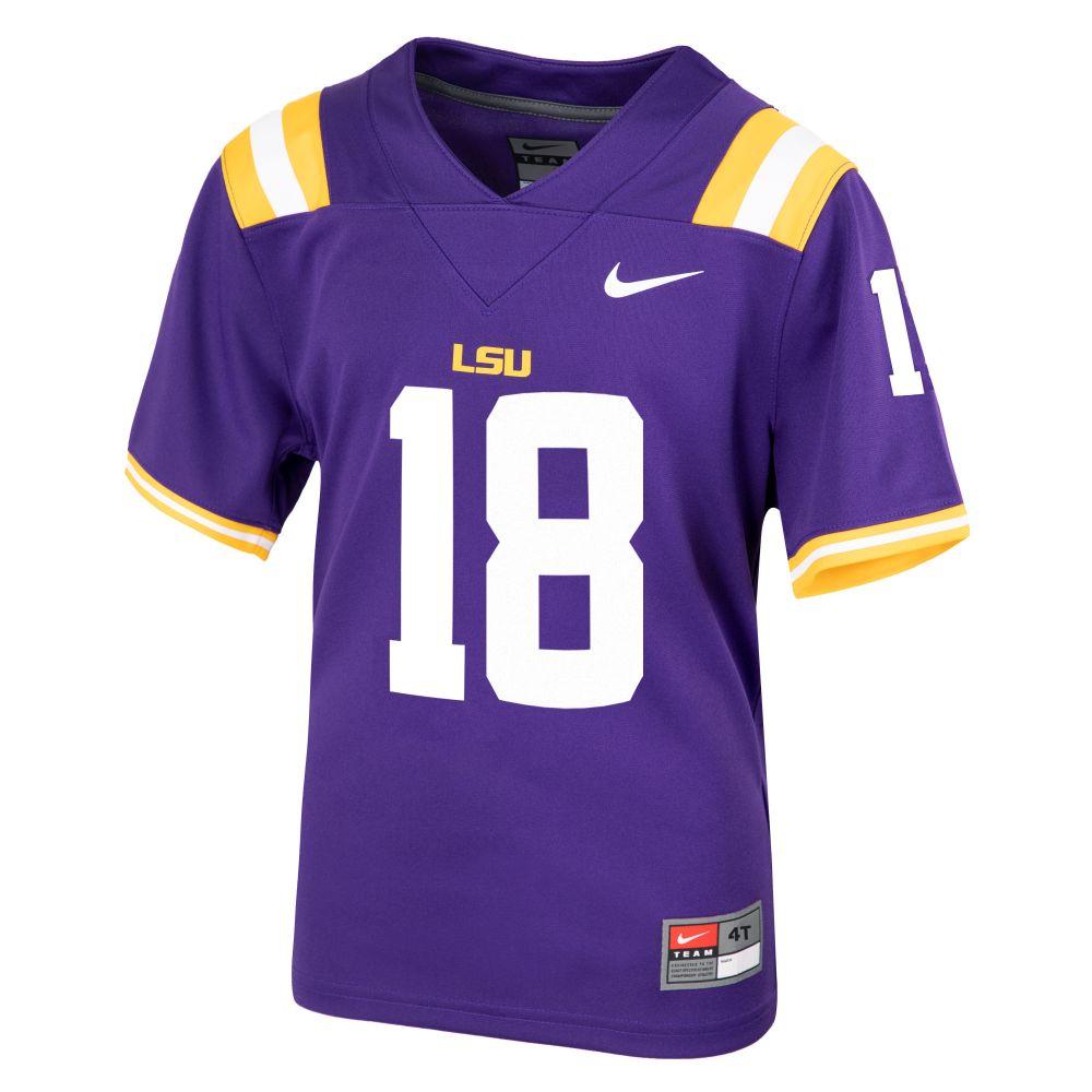 Nike Youth Replica LSU Tigers Joe Burrow #9 White Jersey