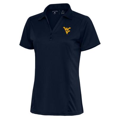 West Virginia Antigua Women's Tribute Polo NAVY