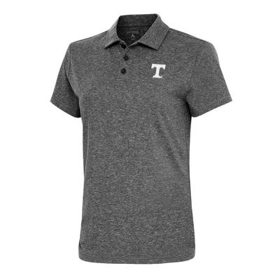 Tennessee Antigua Women's Motivated Brushed Jersey Polo BLACK_HTHR