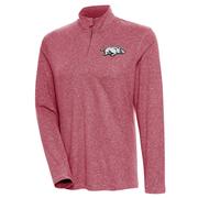  Arkansas Antigua Women's Confront 1/4 Zip Pullover