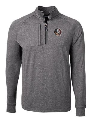 Florida State Cutter & Buck Men's Adapt Eco Knit Heather 1/4 Zip Pullover