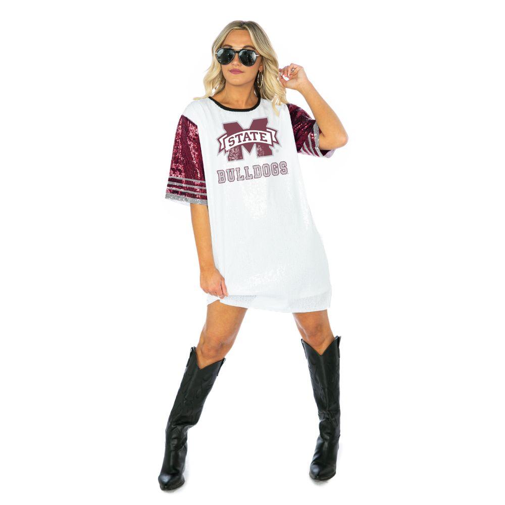 Bulldogs, Mississippi State Gameday Couture Full Sequin Jersey Dress