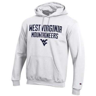 West Virginia Champion Straight Stack Hoodie WHITE