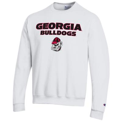 Georgia Champion Straight Stack Crew WHITE