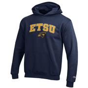  Etsu Champion Youth Wordmark Over Logo Hoodie