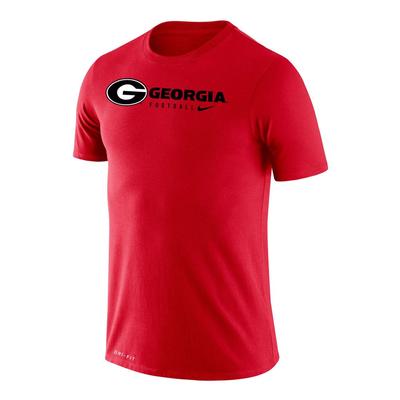 Georgia Nike Dri-Fit Legend Logo Wordmark Football Tee