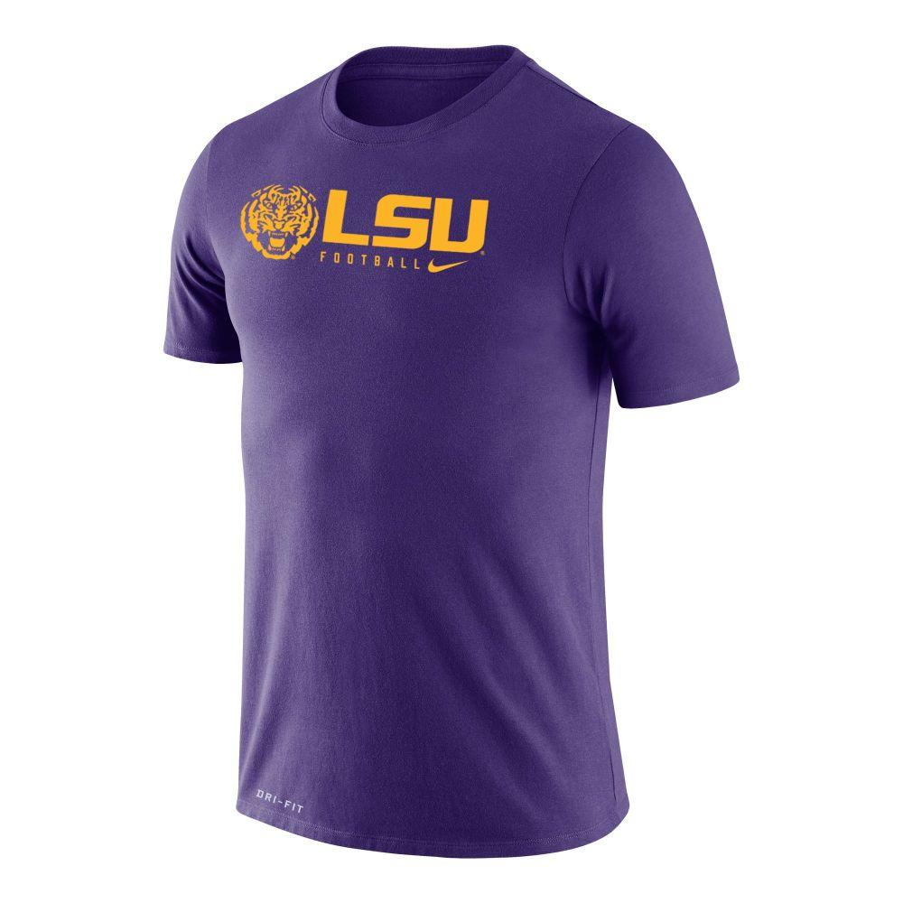 LSU | LSU Nike Dri-Fit Legend Logo Wordmark Football Tee | Alumni Hall