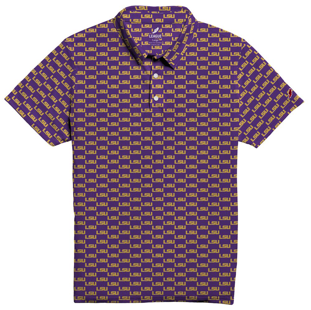 LSU League Repeating Logo Saturday Polo