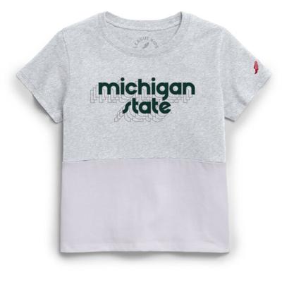 Michigan State League YOUTH Retro Shadow Outline Colorblock Tee