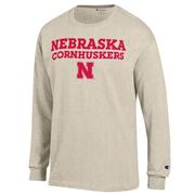  Nebraska Champion Straight Stack Long Sleeve Tee