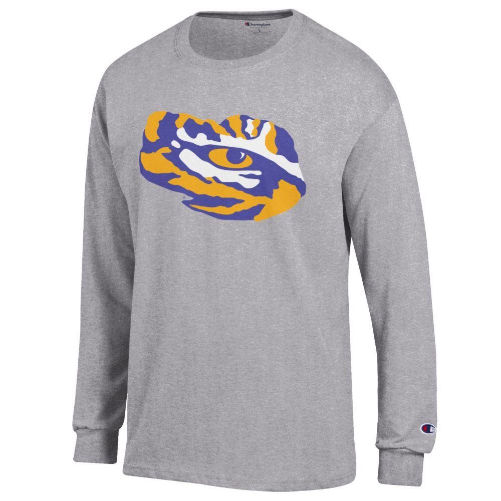 LSU | LSU Champion Giant Tiger Eye Logo Long Sleeve Tee | Alumni Hall