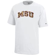  Mississippi State Champion Youth Leopard Print Arch Tee