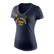  West Virginia Nike Women's Tri- Blend V- Neck Tee