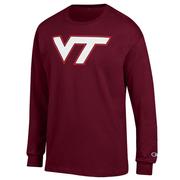  Virginia Tech Champion Giant Logo Long Sleeve Tee