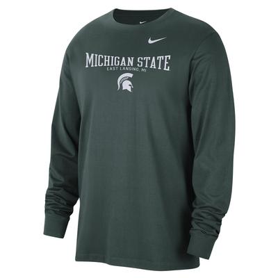 Michigan State Nike Cotton Classic Long Sleeve Crew GREEN