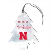  Nebraska Holiday Vibes Wood Tree Ornament