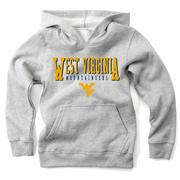  West Virginia Wes And Willy Kids Stacked Logos Fleece Hoody