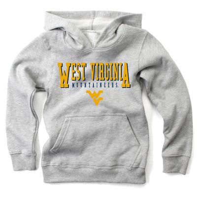 West Virginia Wes and Willy Kids Stacked Logos Fleece Hoody