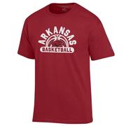  Arkansas Champion Wordmark Arch Basketball Tee