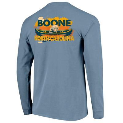 Boone Dog Canoe Script Comfort Colors Long Sleeve Tee