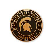  Michigan State Timeless Etchings Round Wood Etched Magnet