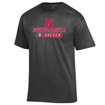 Nebraska Champion Basic Soccer Tee GRANITE_HTHR