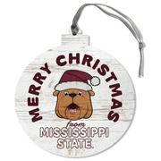  Mississippi State Bully Claus Round Ornament