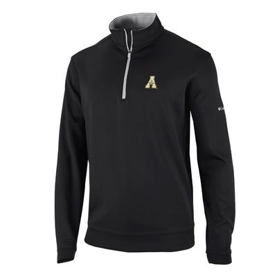 App State Columbia Golf Omni Wick Wickham Hills 1/4 Zip BLACK