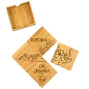  Virginia 4- Piece State Bamboo Coaster Set