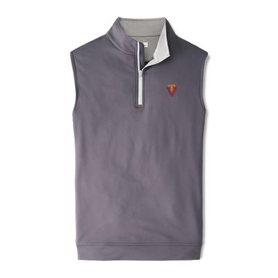 Virginia Tech Peter Millar Vault Galway 1/4 Zip T Over V Vest IRON