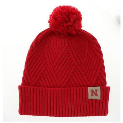 Nebraska Legacy Bridger Textured Cuff Beanie SCARLET