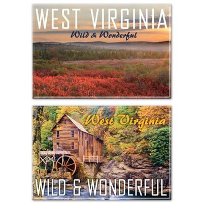 West Virginia 2 Pack State Rectangle Fridge Magnets