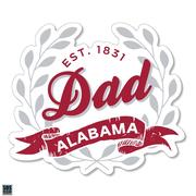  Alabama 3.25 Inch Dad Leaves Rugged Sticker Decal