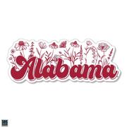  Alabama 3.25 Inch Wildflowers Script Rugged Sticker Decal